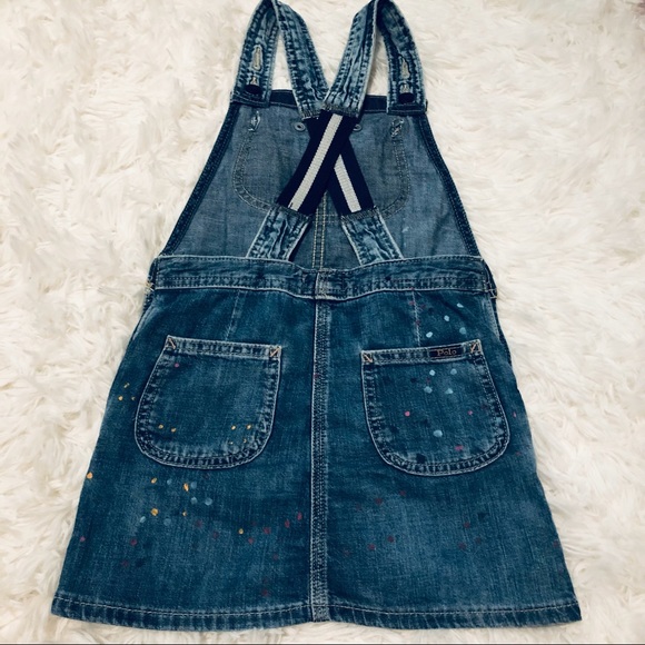 Polo Ralph Lauren Denim Paint Overall Jumper Dress - Picture 2 of 6